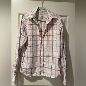 Abercrombie men’s pink plaid button down